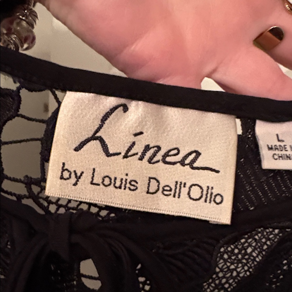 Linea by Louis Dell'Olio Black Lace Top - Picture 3 of 5